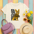 Frenchie Couch Potato Graphic T-shirt in Natural