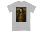 Mona Lisa with German Shepherd Printed T-Shirt