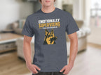 Gray t-shirt with German Shepherd graphic and text "Emotionally Supervising the Household".