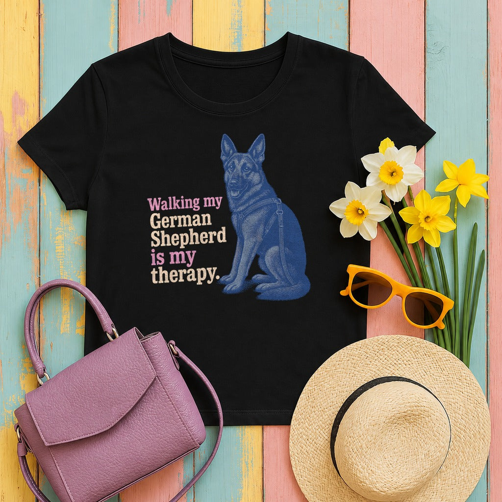 German Shepherd Zen Walker T-shirt in Black