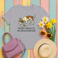 Irish Red and White Setter Every Walk Is an Investigation Tee in Athletic Heather