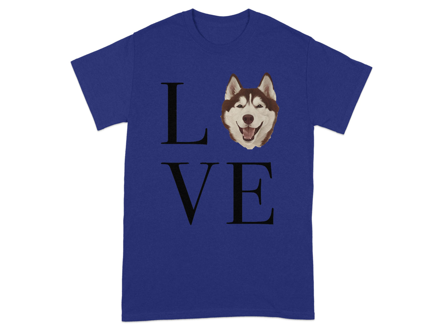Love Husky Face Blue Graphic T-Shirt product