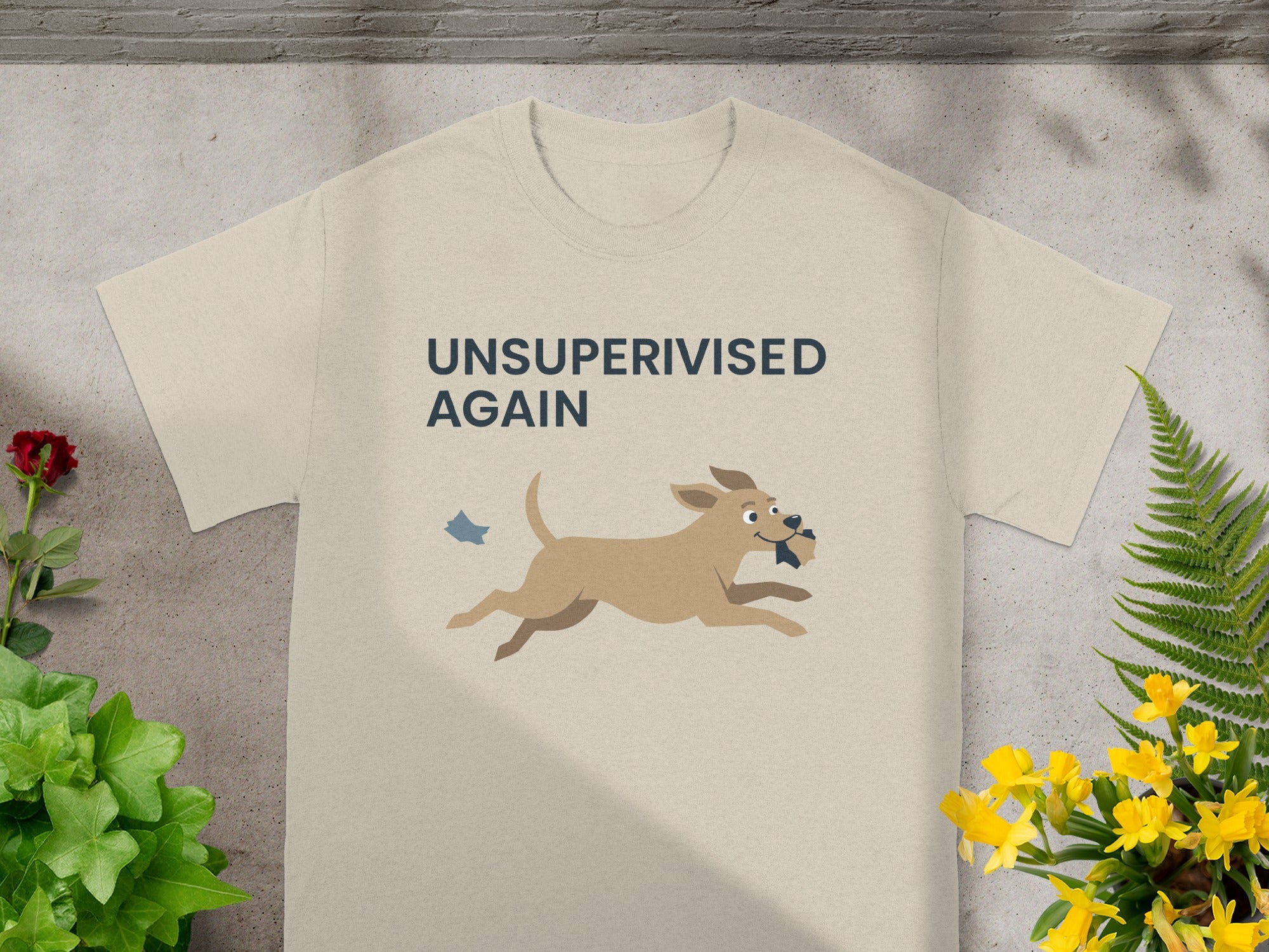 Unsupervised Again Funny Running Dog Graphic Shirt