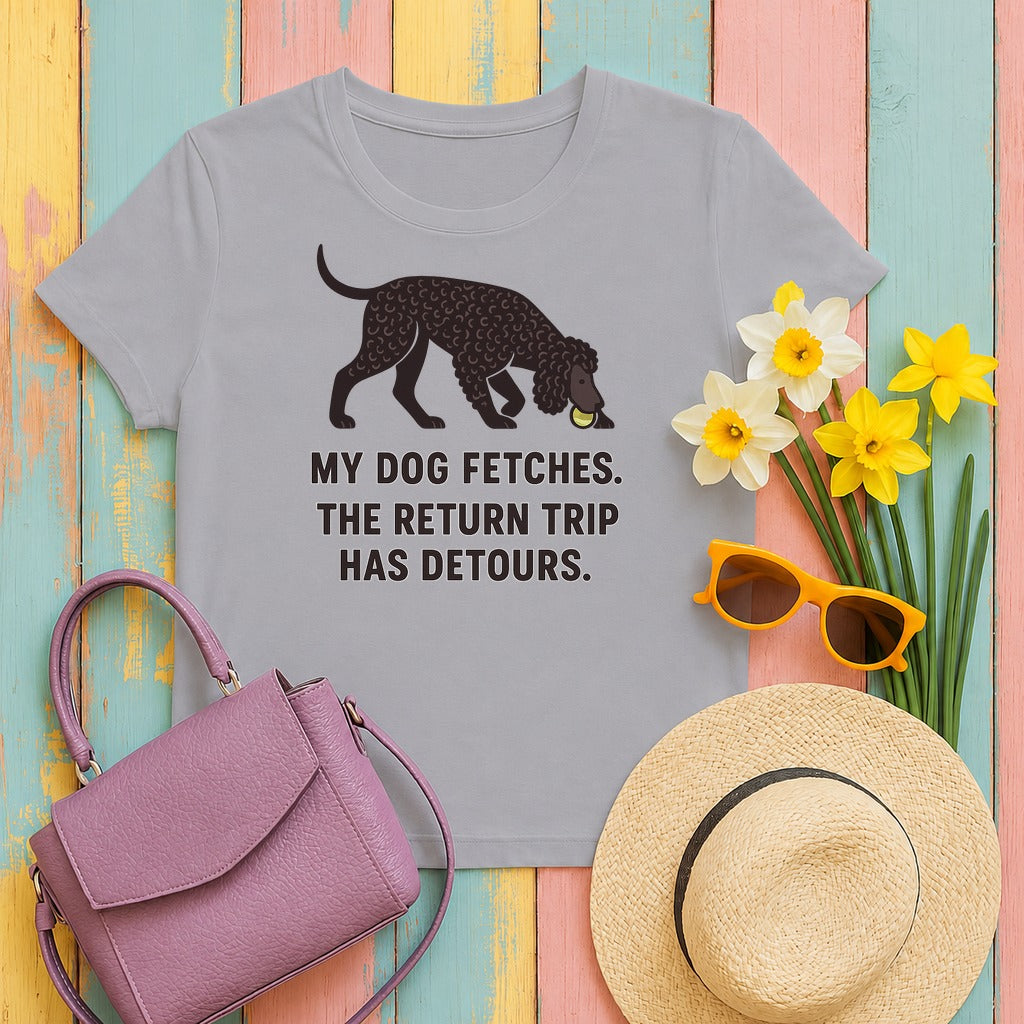 Irish Water Spaniel Return Trip Has Detours Tee in Athletic Heather