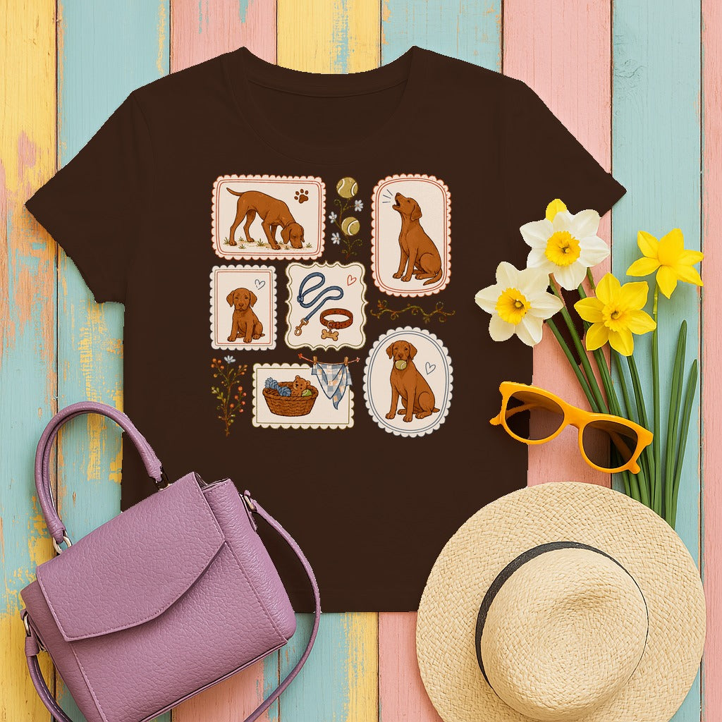 Vintage Vizsla T-Shirt in Dark Chocolate