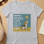 Beagle days are the best days graphic with a beagle and the sun.