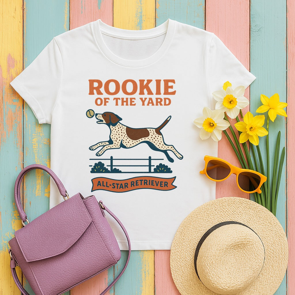 German Shorthaired Pointer Rookie of the Yard T-shirt in White