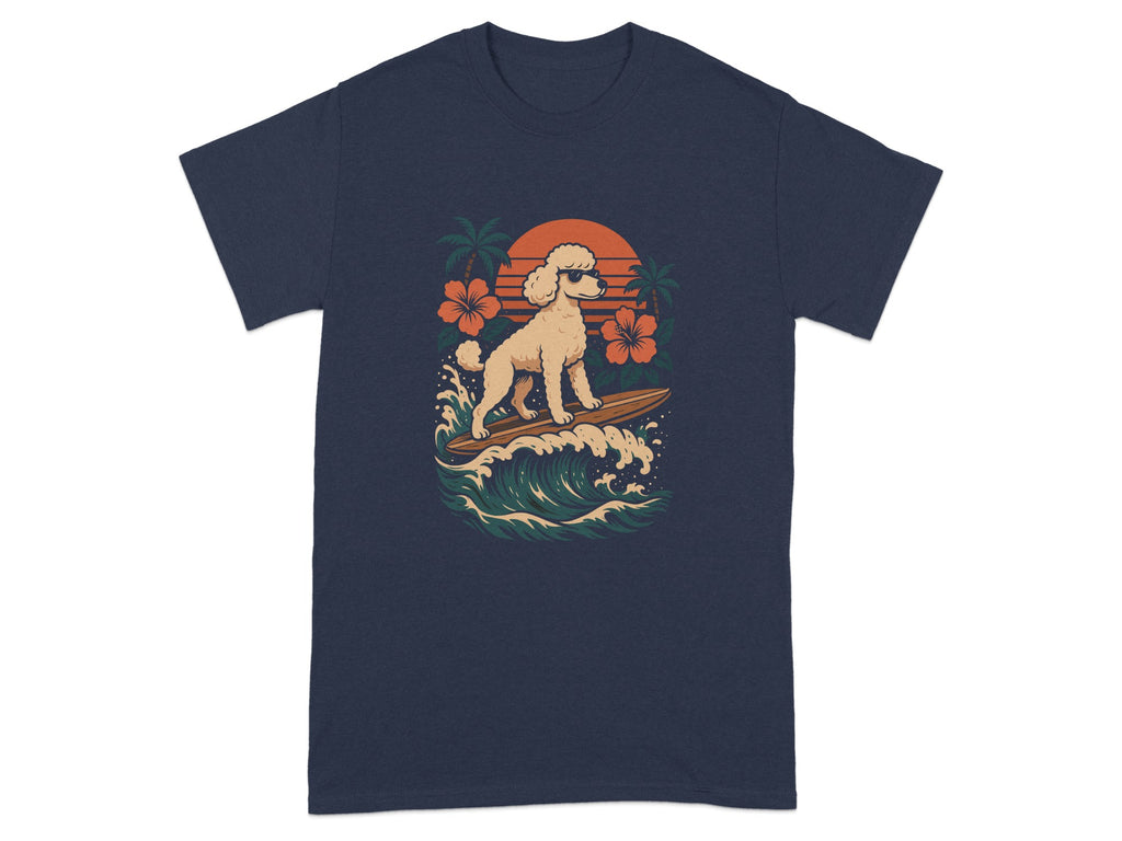 Surfing Poodle Graphic Design Unisex T-shirt
