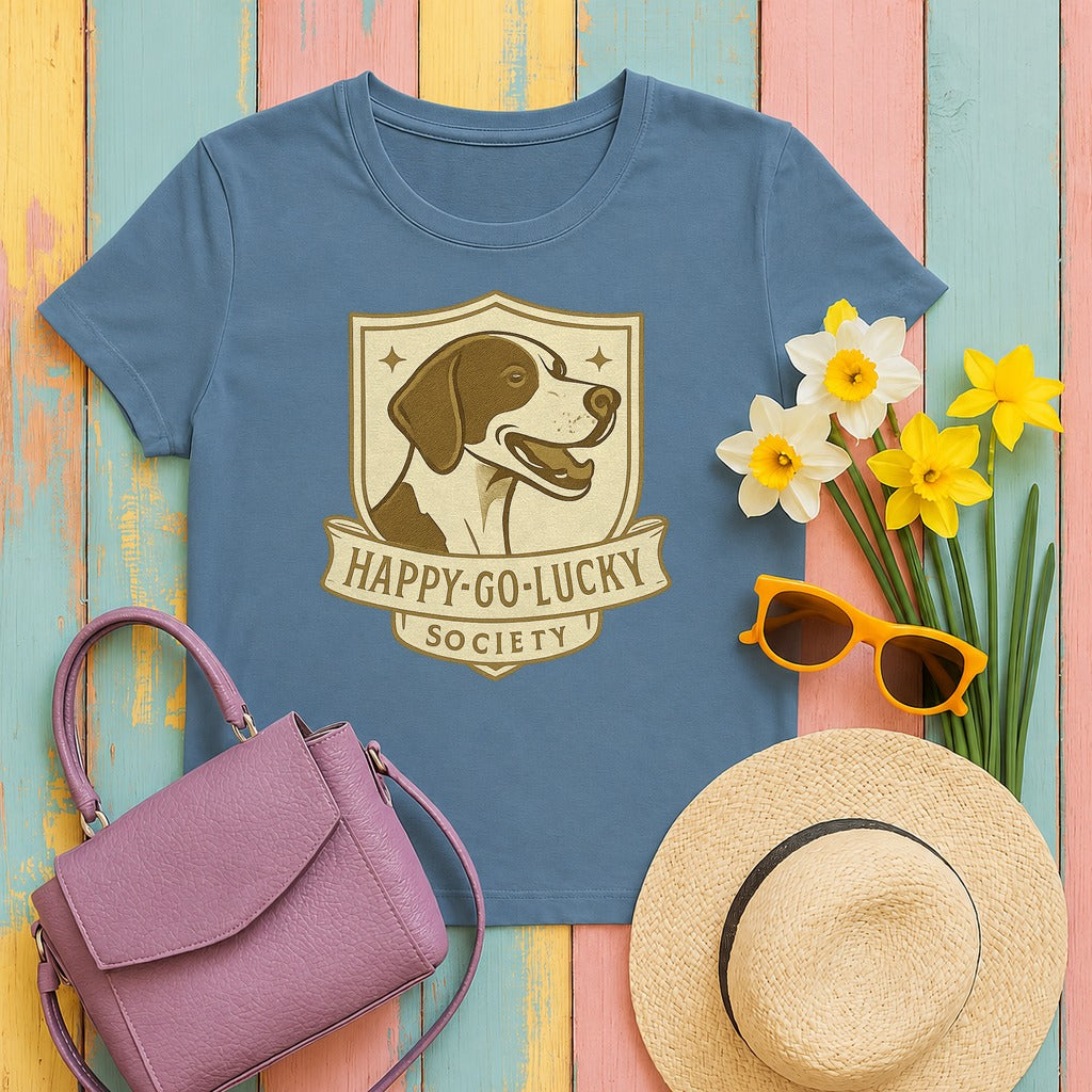 Pointer Happy-Go-Lucky Society T-shirt in Steel Blue