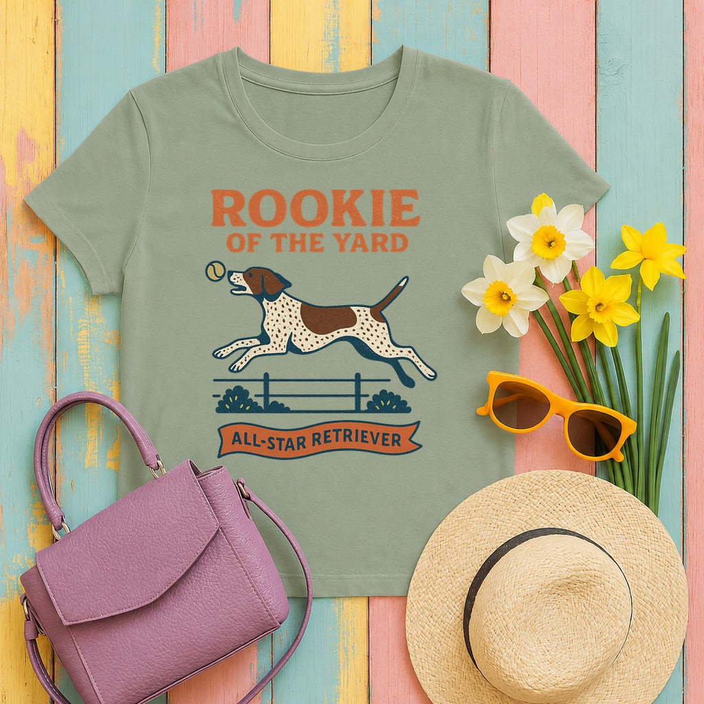 German Shorthaired Pointer Rookie of the Yard T-shirt in Sage