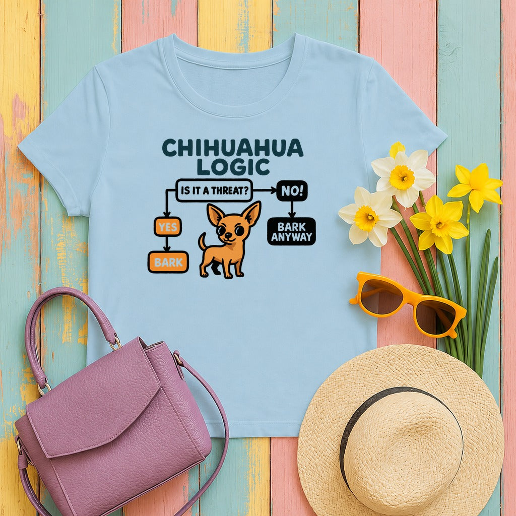 The Chihuahua Logic Premium T-Shirt in Light Blue