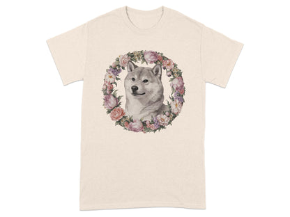 Floral Wreath Husky Art Classic Design T-shirt product type