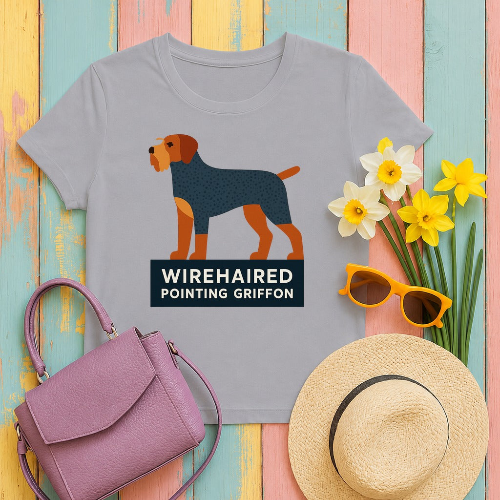 Wirehaired Pointing Griffon Silhouette T-shirt in Athletic Heather