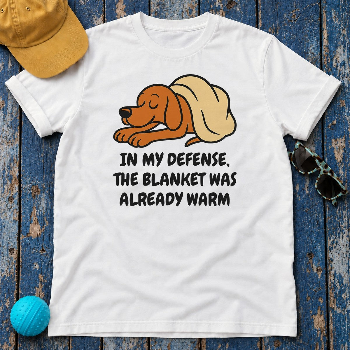Vizsla Blanket Was Already Warm Tee in White
