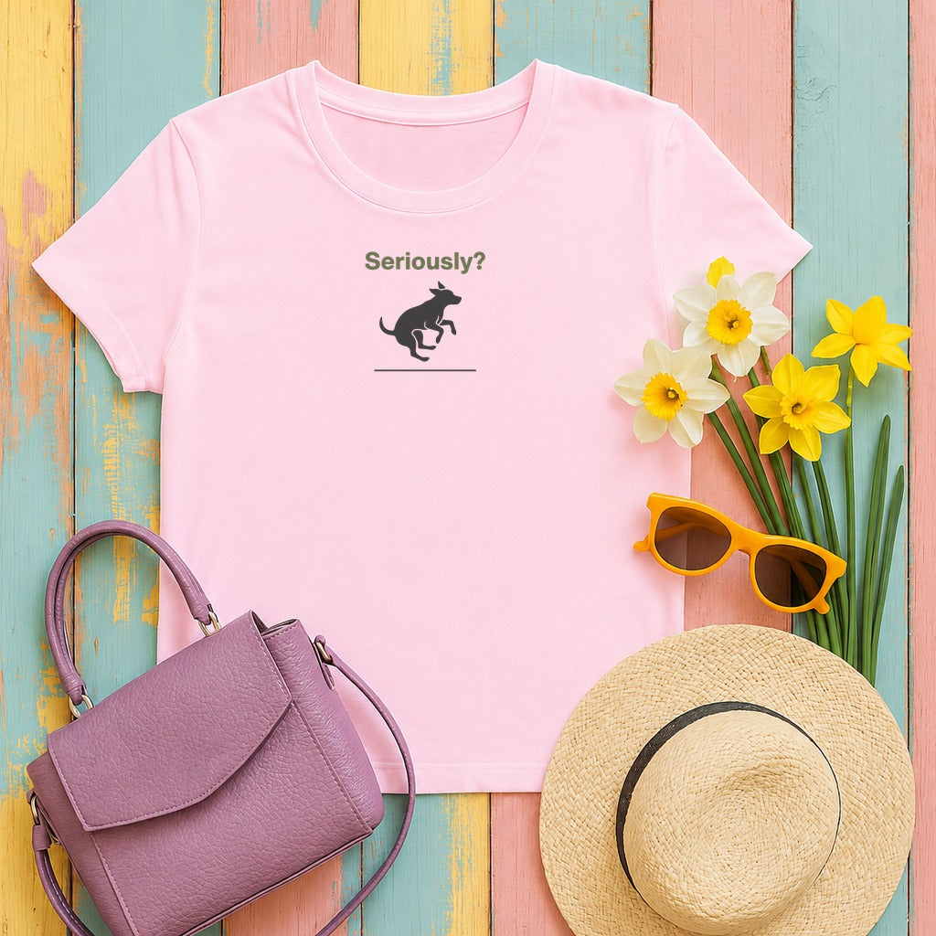 Seriously Dog Zoomies T-Shirt in Light Pink