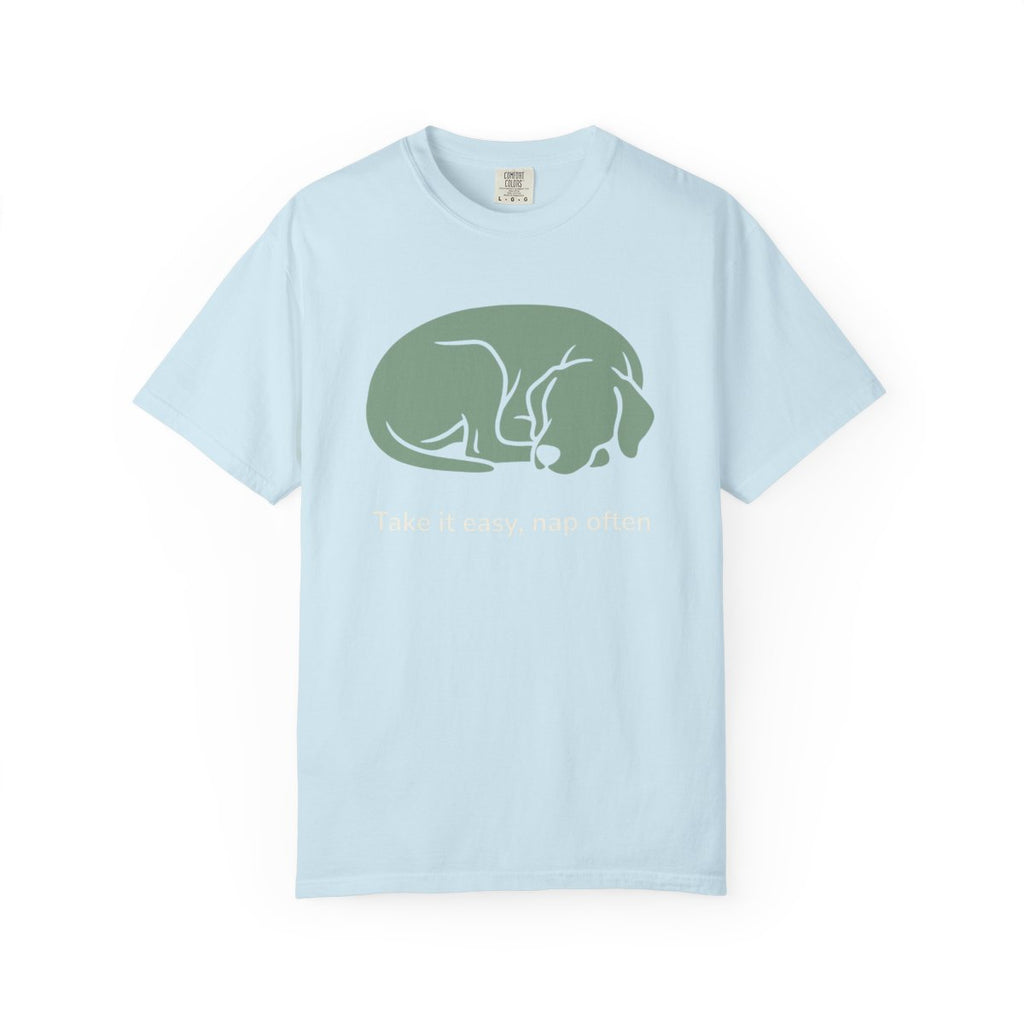 Take It Easy Nap Often Sleeping Dog Graphic T-shirt