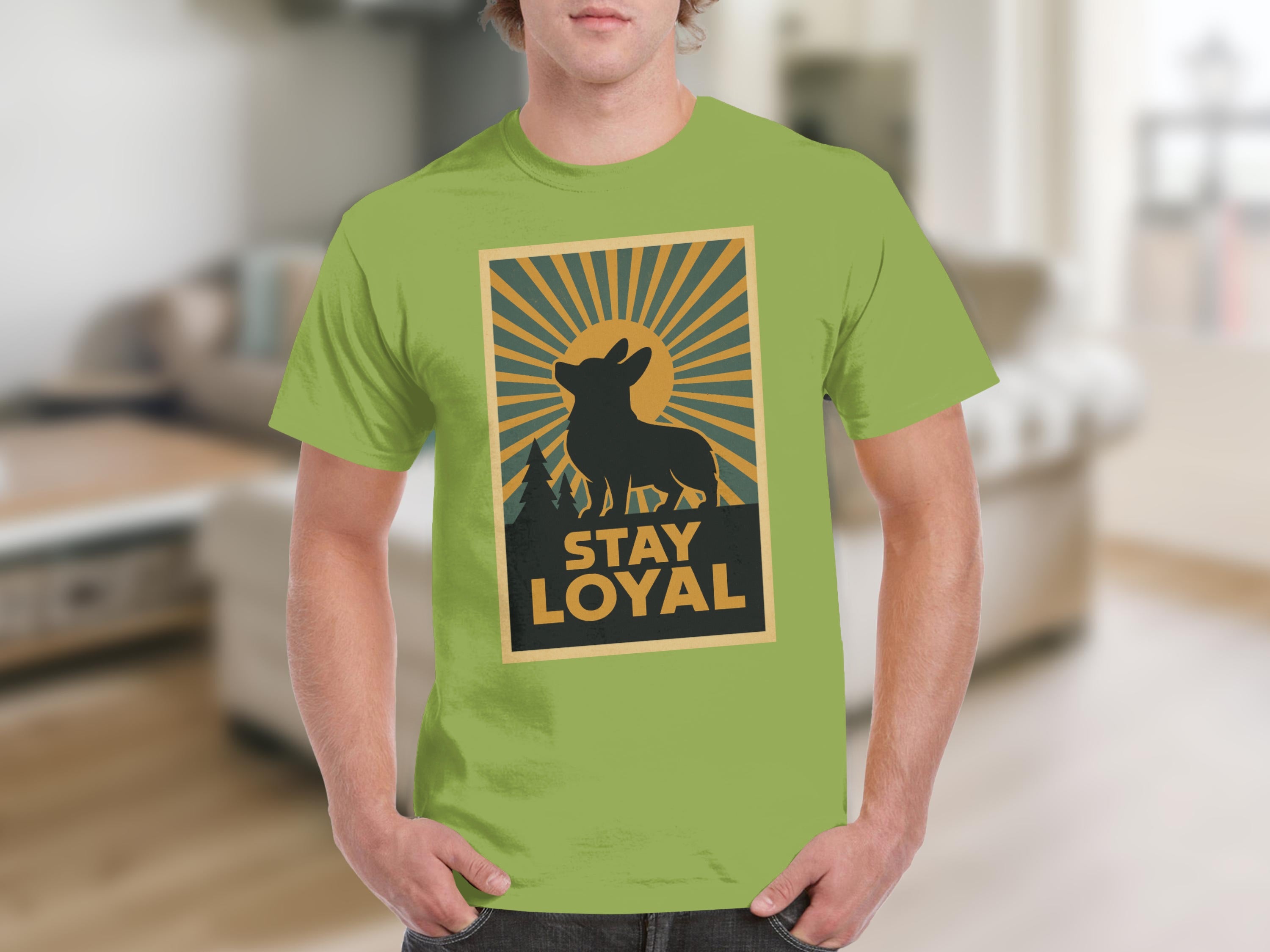 Stay Loyal Graphic Tee with Unique Dog Design