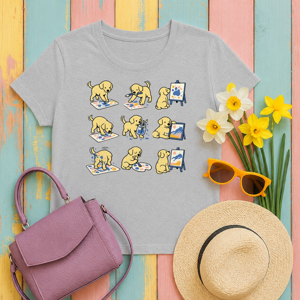 Artsy Lab Painter T-Shirt in Sport Grey