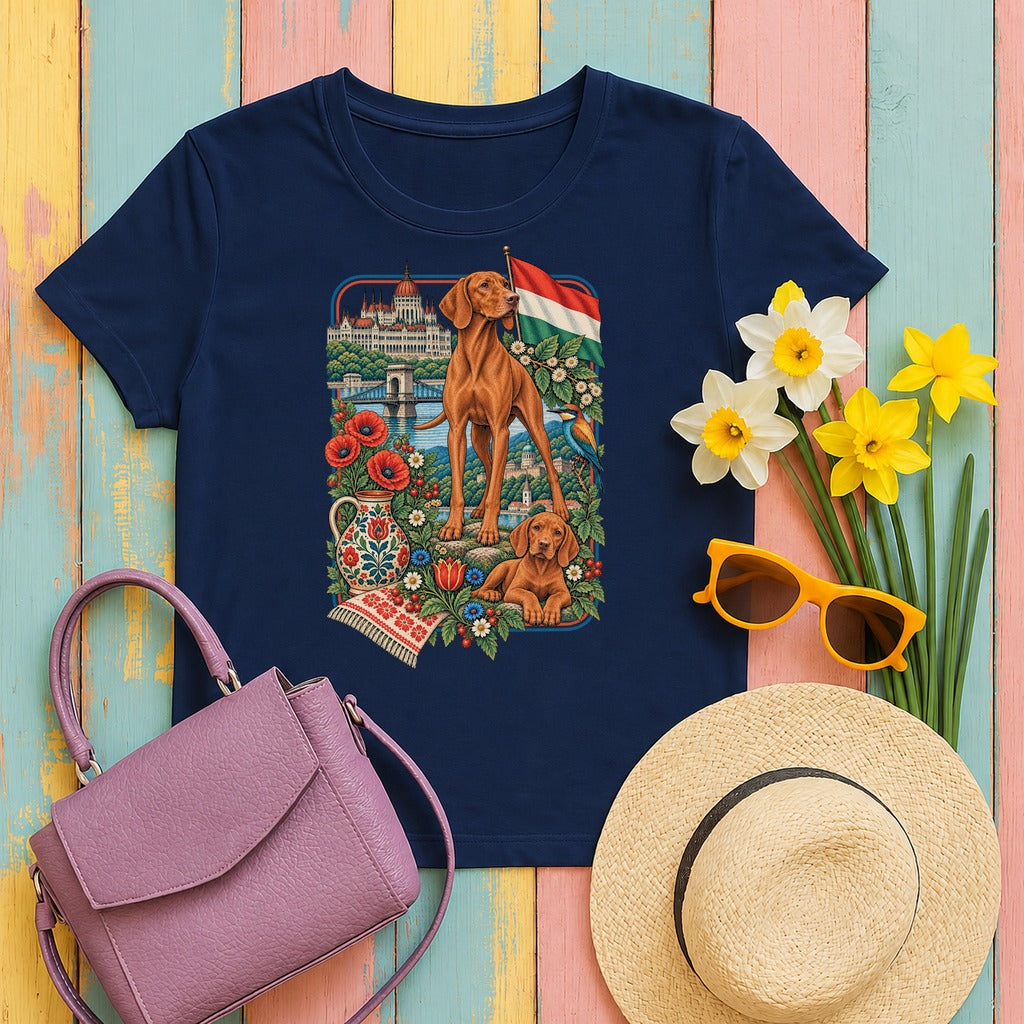 Vizsla Hungary Heritage tee, Navy