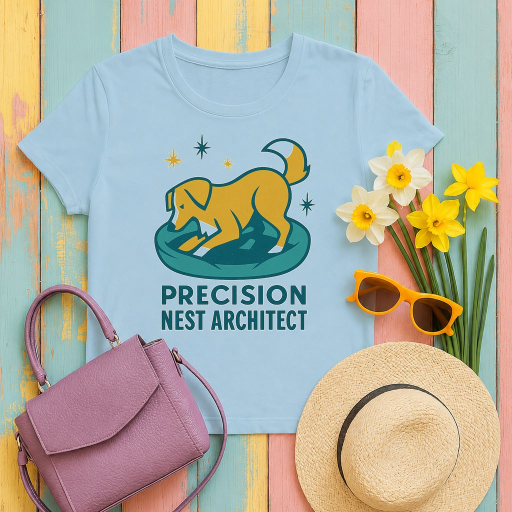 Nova Scotia Duck Tolling Retriever Precision Nest Architect T-shirt in Light Blue