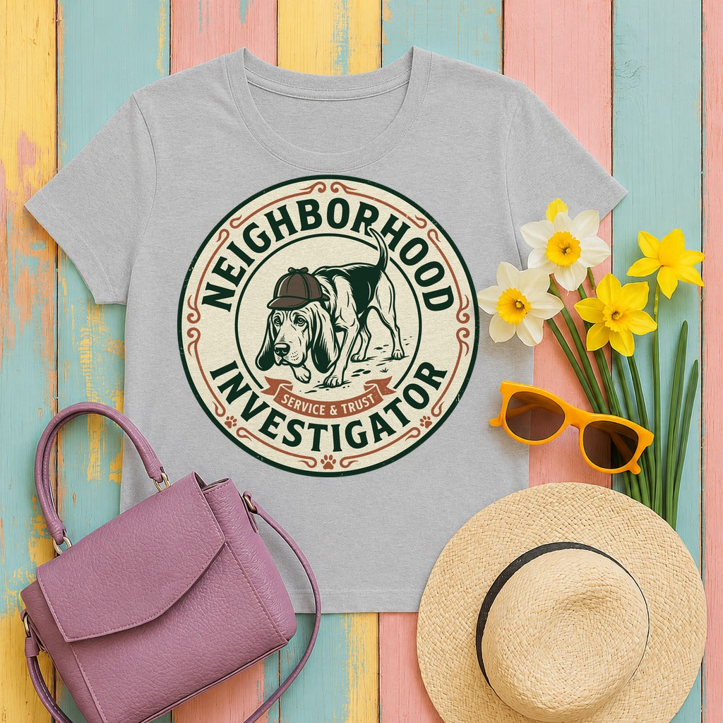 Neighborhood Investigator Bloodhound T-Shirt in Sport Grey