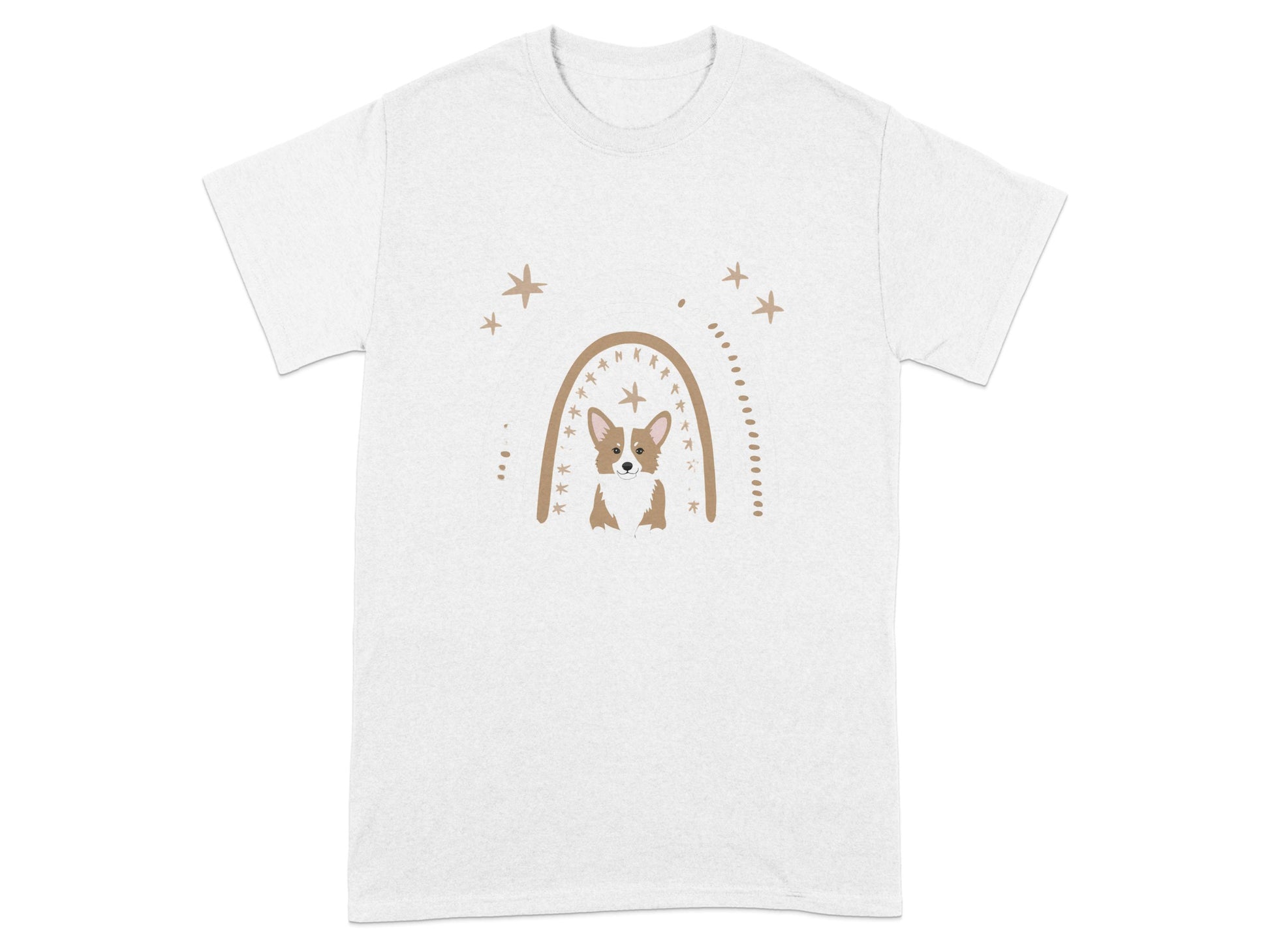 Cute Dog Under Rainbow Stars Graphic T-Shirt product type