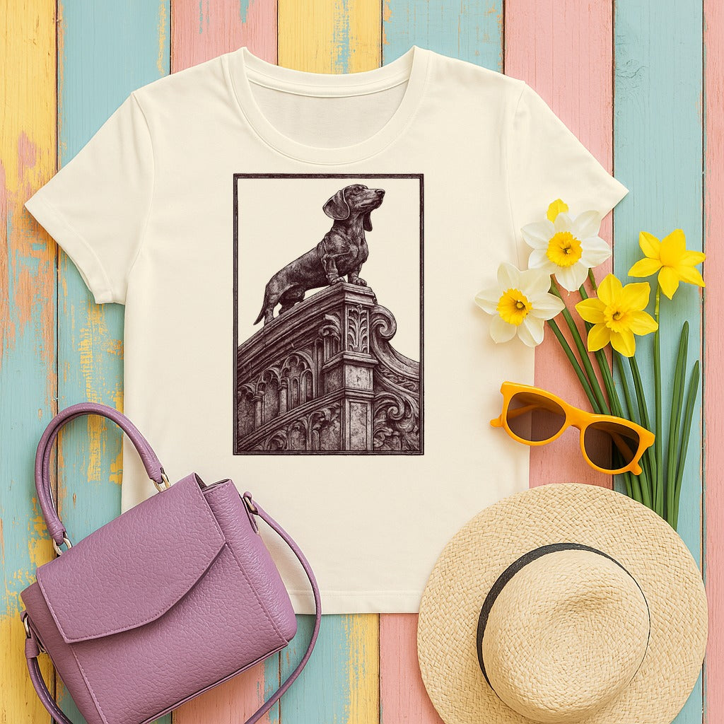 Regal Dachshund Crest T-Shirt in Natural