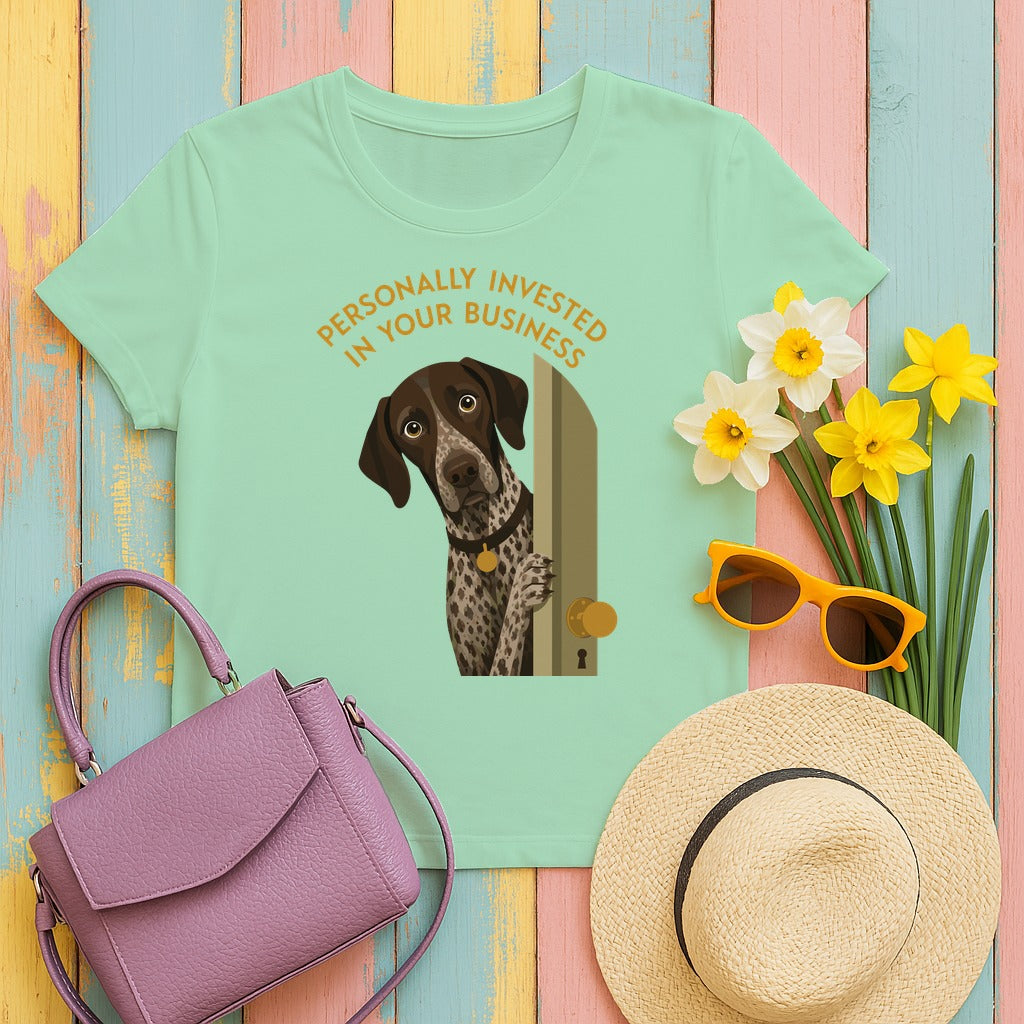 Personally Invested German Shorthaired Pointer T-Shirt in Mint Green