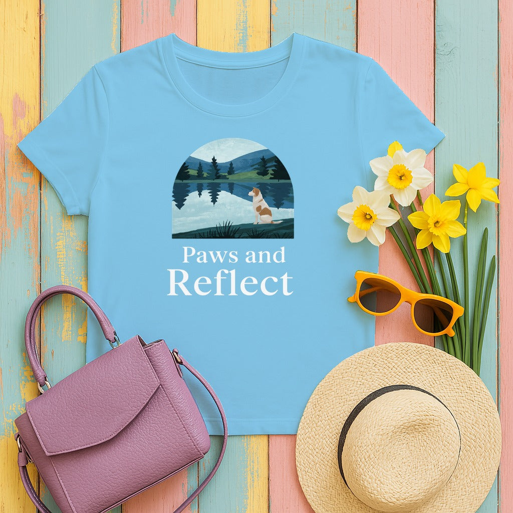 Contemplate life with our Paws and Reflect T-Shirts in Sky