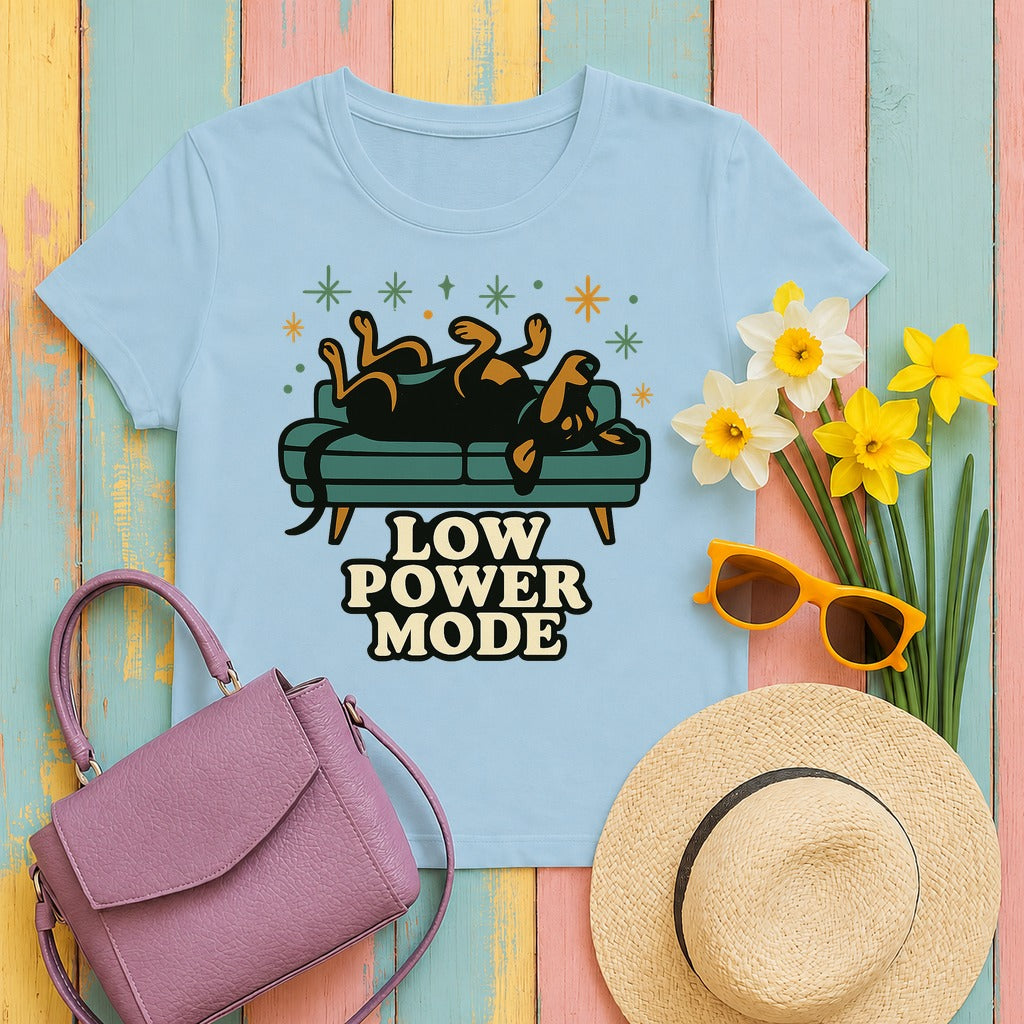 Doberman Low Power Mode Tee in Light Blue