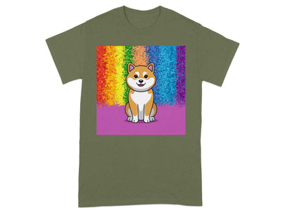 Colorful Rainbow Shiba Inu Graphic T-Shirt product type
