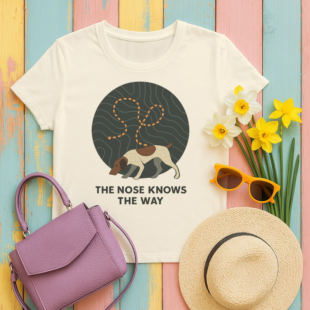 German Shorthaired Pointer The Nose Knows T-shirt in Natural