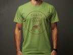Green t-shirt with "Chaos Dog Club" text and German Shepherd illustration.