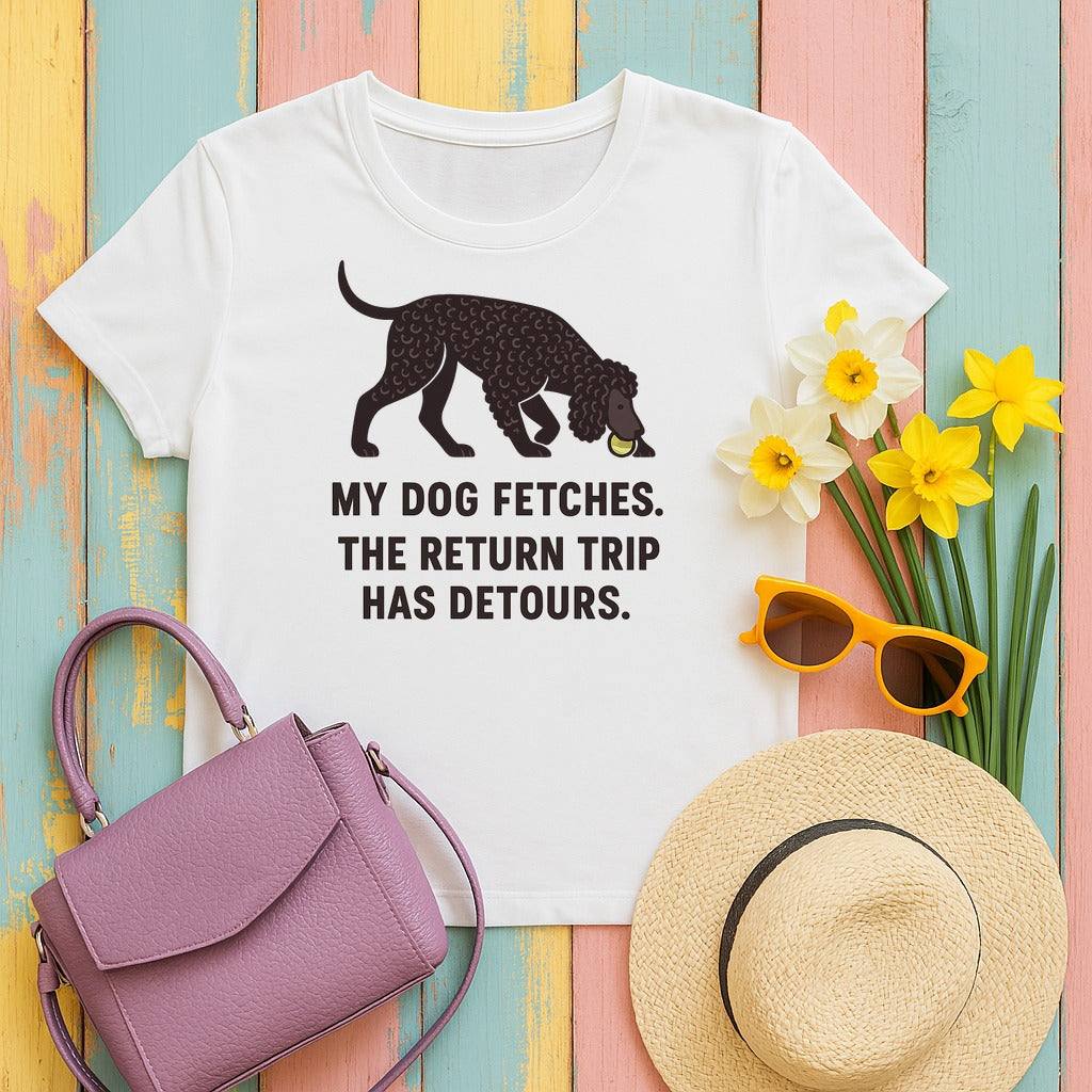 Irish Water Spaniel Return Trip Has Detours Tee in White