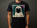 Black t-shirt featuring a cream color pug illustration with text "ENDLESS HUNGER."