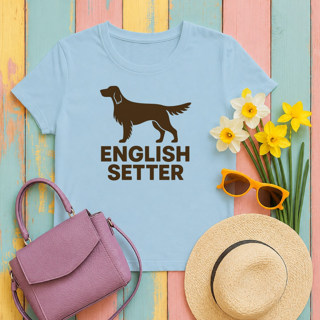 English Setter Silhouette Tee in Light Blue