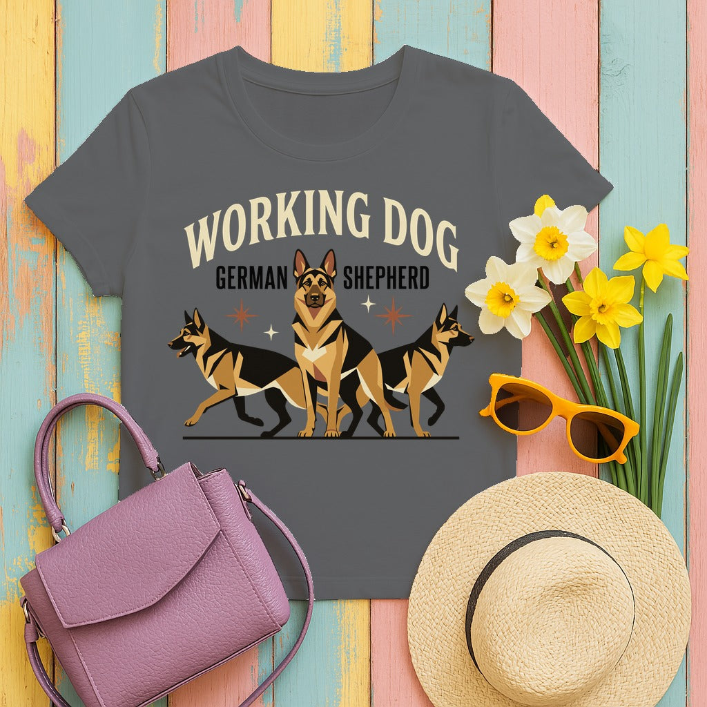 Noble Working Dog German Shepherd T-Shirt in Graphite Heather