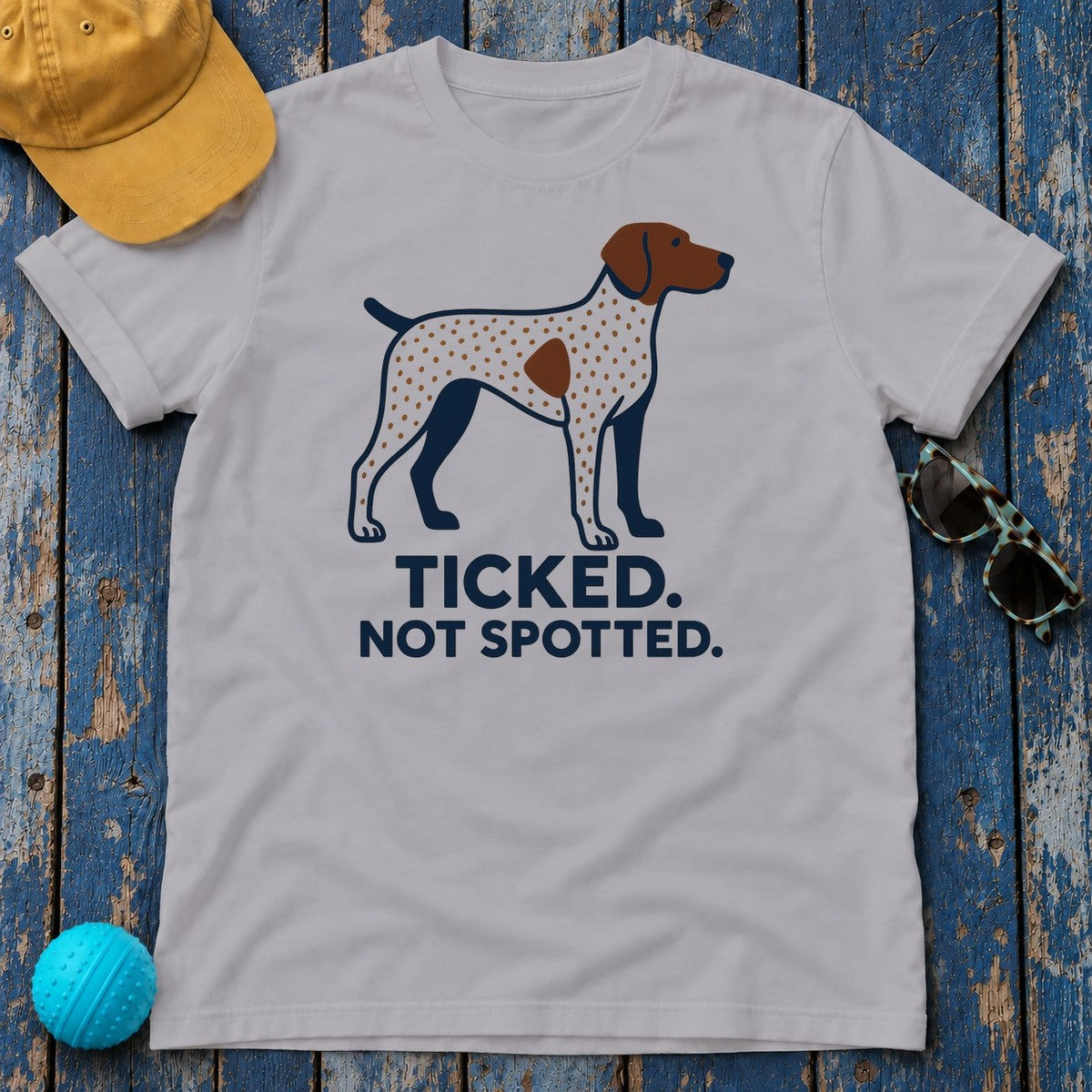 Ticked Not Spotted German Shorthaired Pointer T-Shirt in Athletic Heather