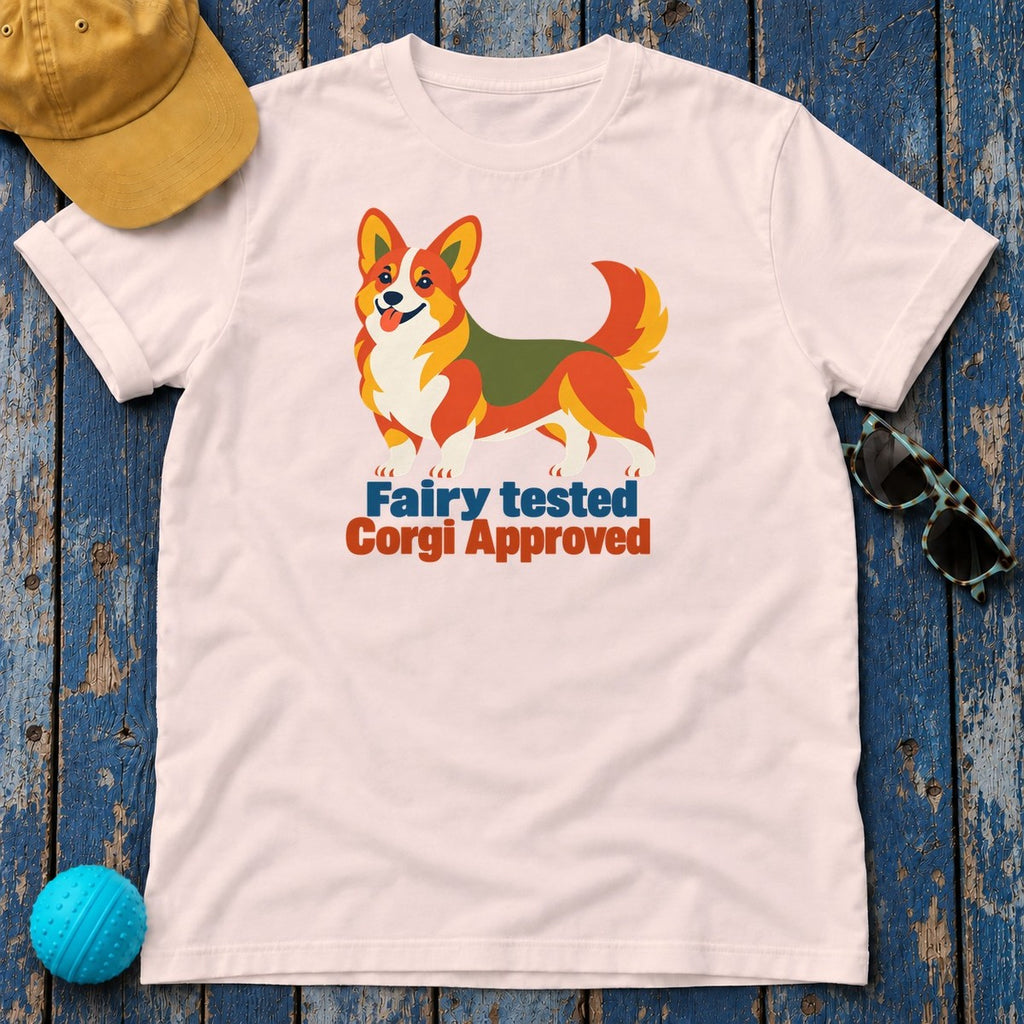 Fairy Tested Corgi Approved T-Shirt — Soft Pink