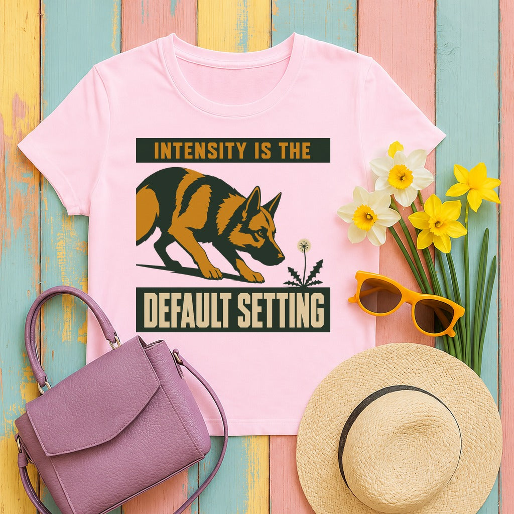Default Setting German Shepherd T-Shirt in Light Pink