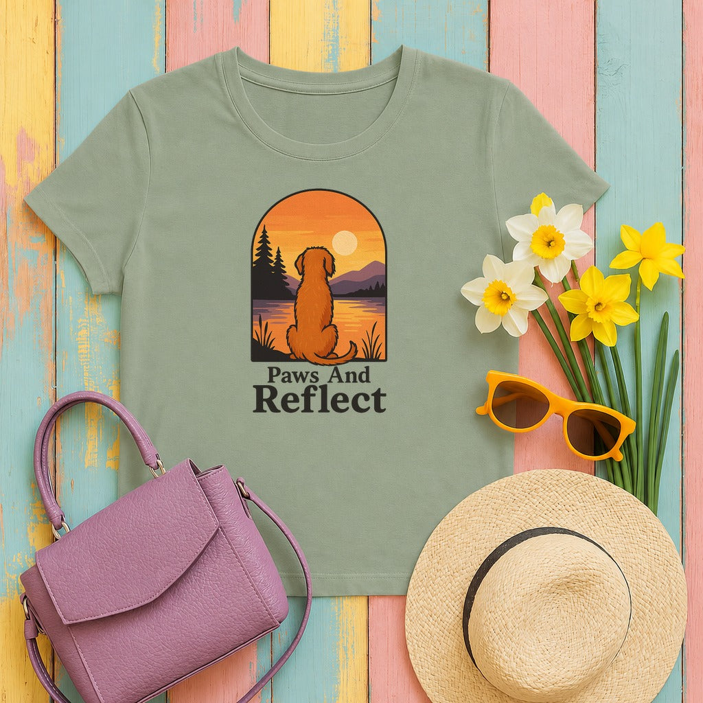 Wirehaired Vizsla Paws and Reflect Tee in Sage