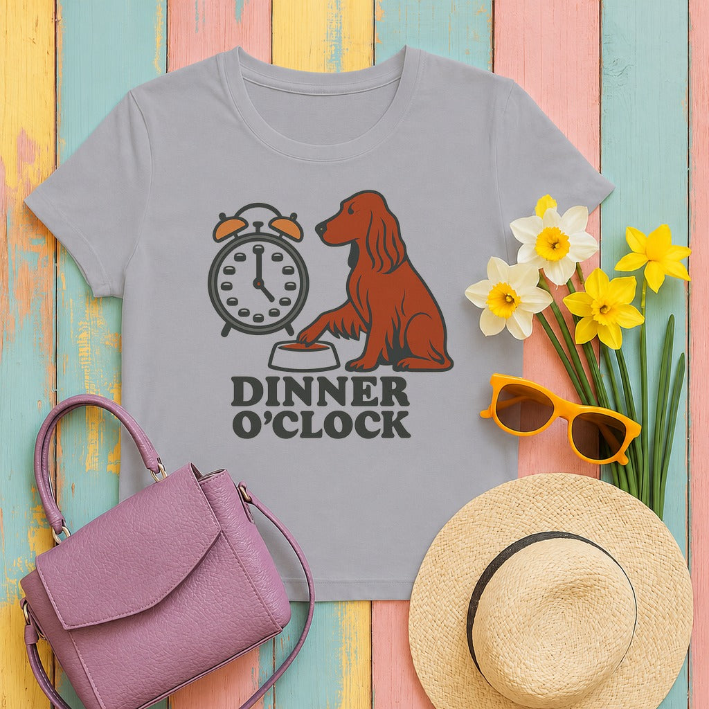 Irish Setter Dinner O'Clock T-shirt in Athletic Heather