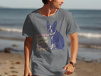 T-shirt with a seated Boston Terrier graphic and text "Walking my Boston Terrier is my therapy."