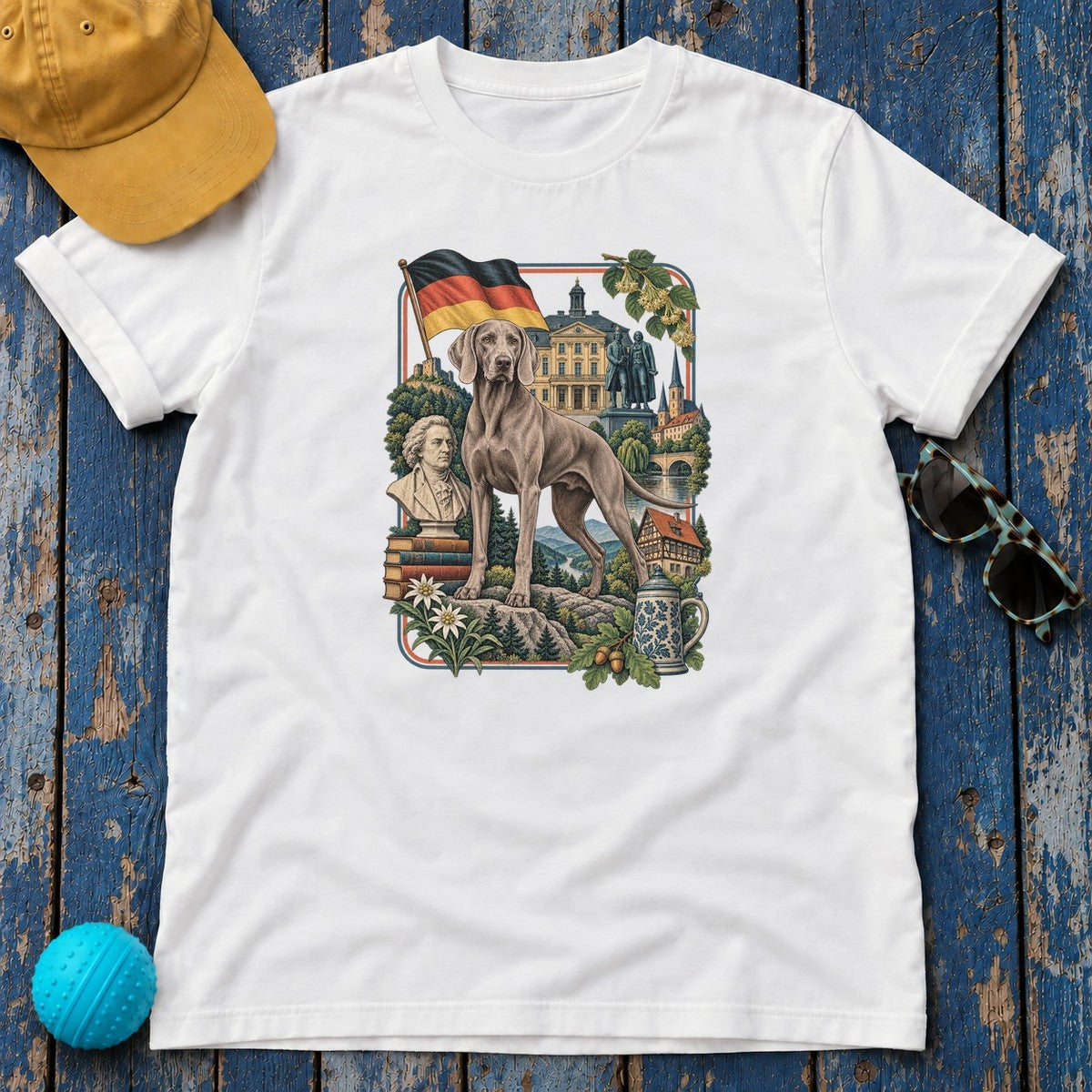 Weimaraner Germany Heritage T-Shirt in White