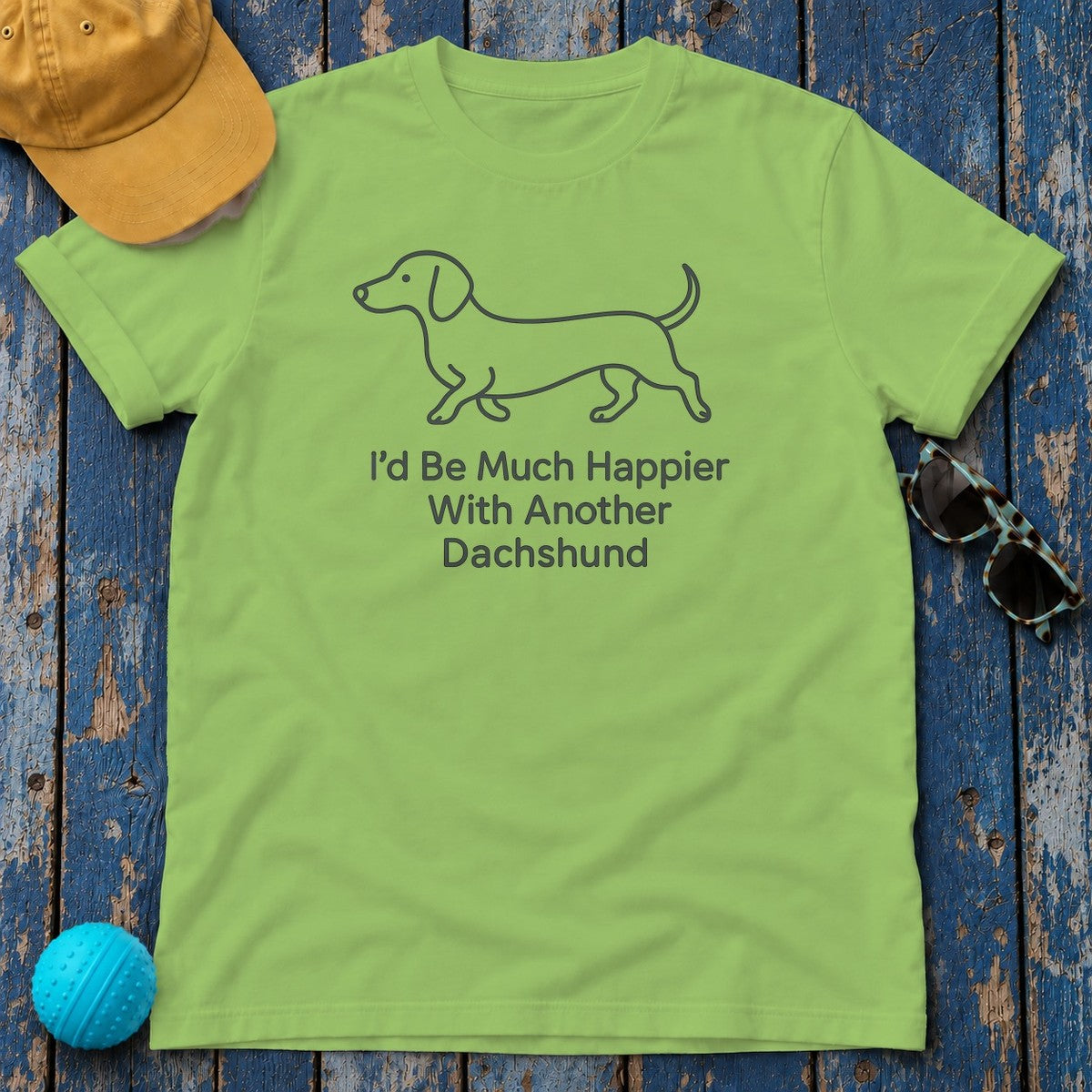 Another Dachshund Please Funny T-Shirt in Lime
