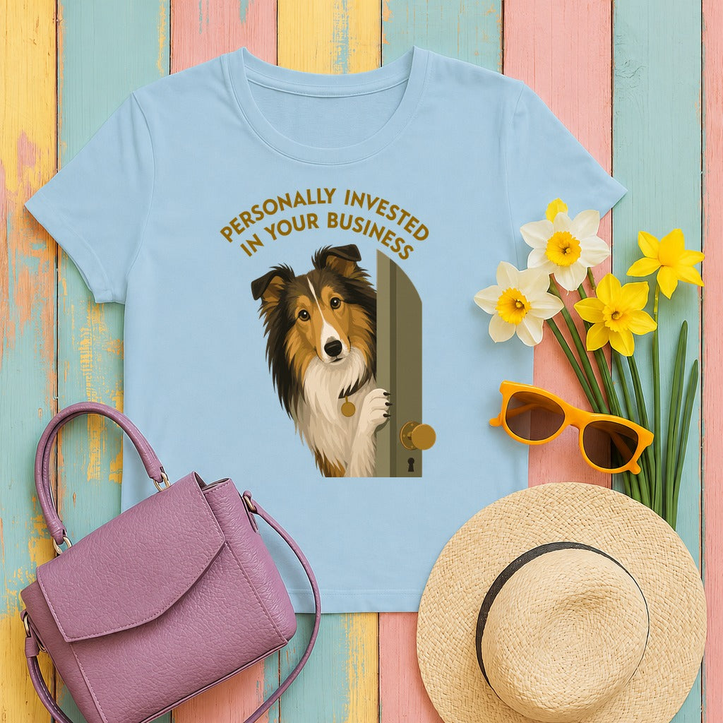 Invested Sheltie T-Shirt in Light Blue