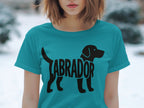 Labrador Dog Graphic Print Teal T-Shirt