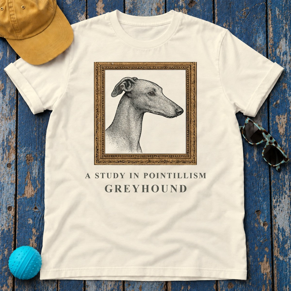 Greyhound A Study in Pointillism Tee in Natural