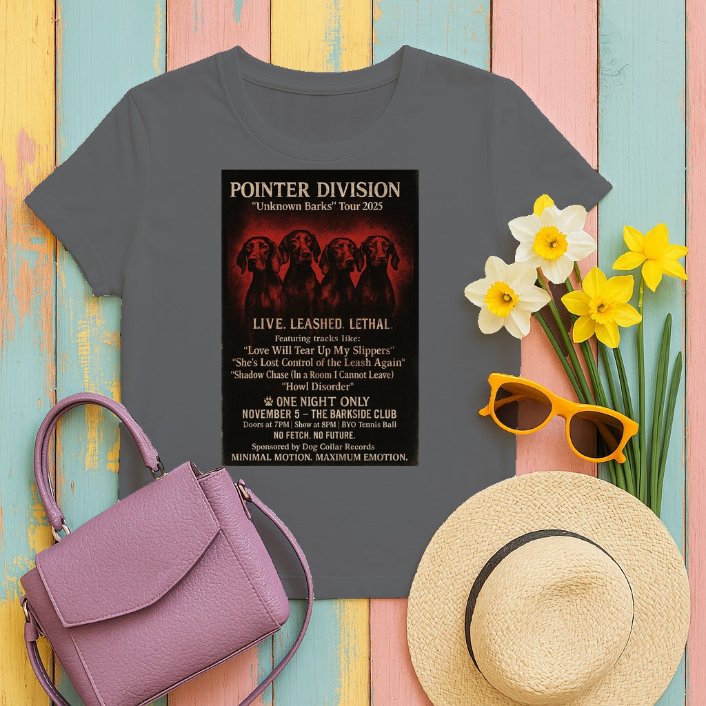 "Pointer Division" Vizsla Punk Concert T-shirt in Graphite Heather
