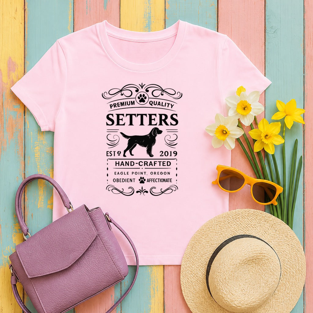 Premium Quality Setters Hand-Crafted T-Shirt in Light Pink